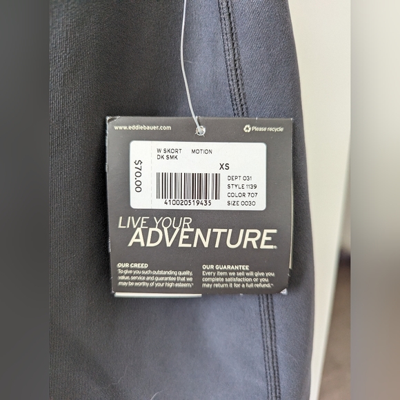 Eddie Bauer Active Motion Freedry Gray Skort Size XS BNWT - Picture 3 of 5